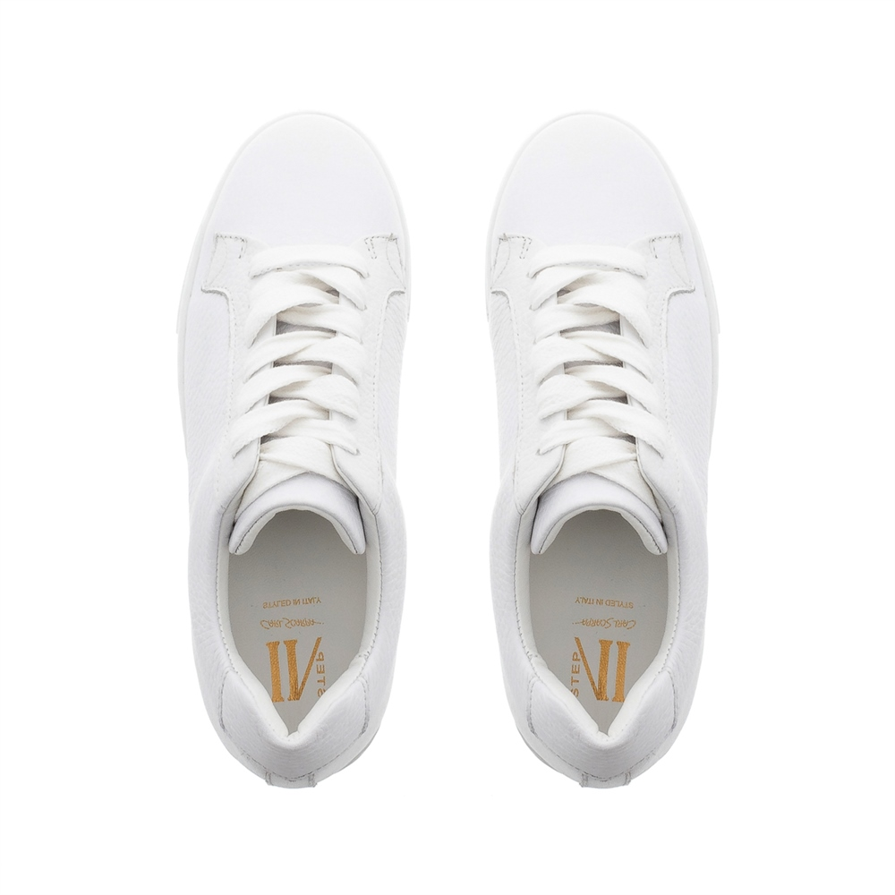 Platform white hotsell leather sneakers